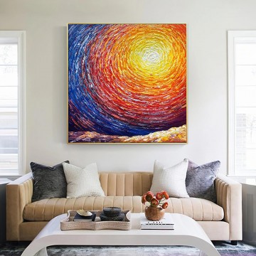 Artworks in 150 Subjects Painting - Glory sun by Palette Knife wall art texture